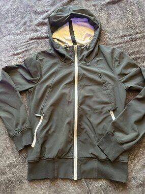 Youth Bench Full Zip Black Hooded Windbreaker Lightweight Jacket